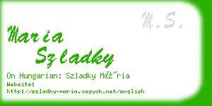 maria szladky business card